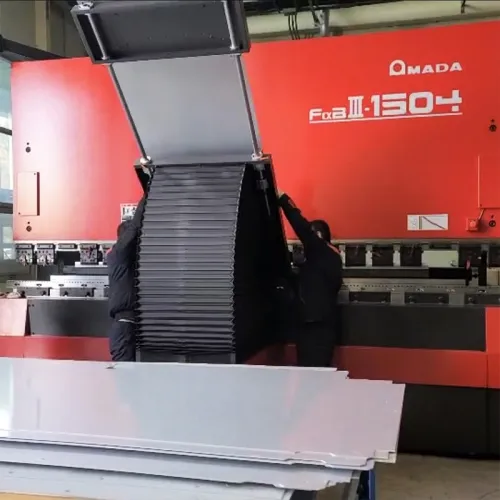 Sheet follower for up-acting press brake