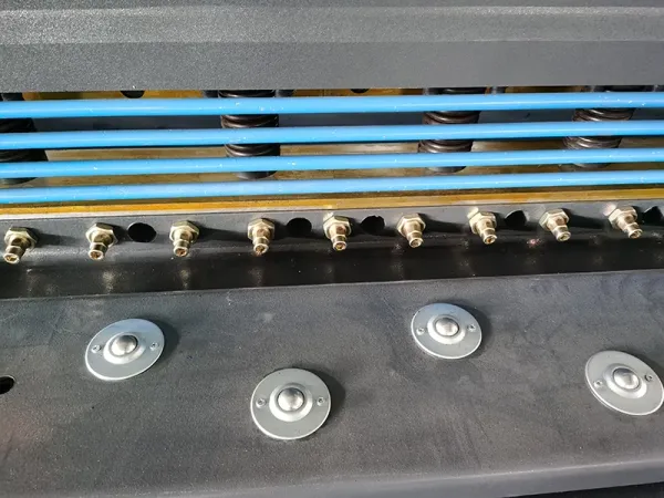 Worktable with ball transfers and guard bars
